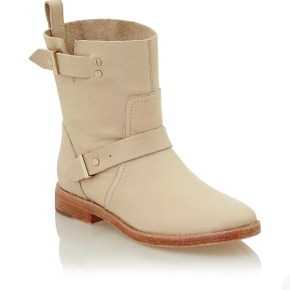 JOIE BUFF LEATHER HOXTON BIKER BOOTIE BOOTS Size 36 NWOT - Picture 3 of 10